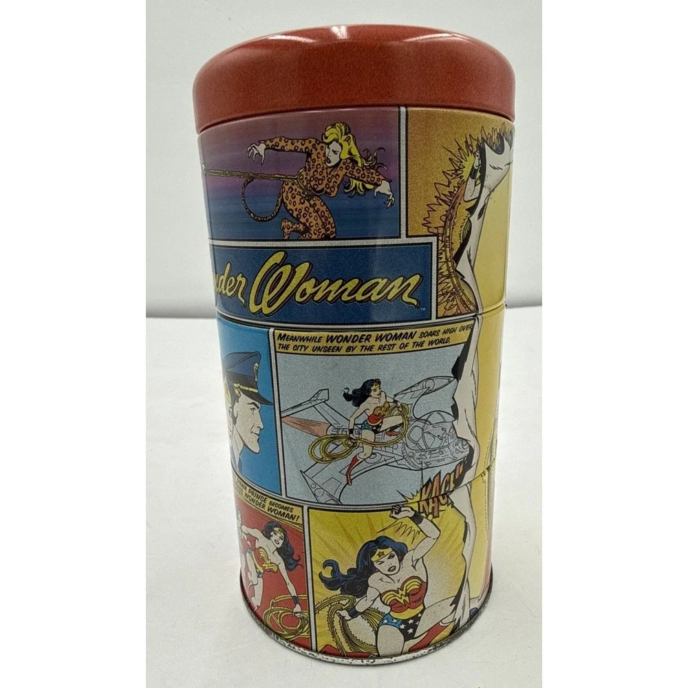 Vtg Wonder Woman Storage Tin Canister‎ 6